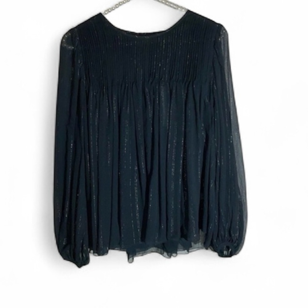 Unsubscribed Silk Elegant Black Blouse Size 12